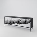 MONOKROM MIRAGE 3-dörrars TV-bänk i svart finish