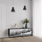 MONOKROM MIRAGE 3-dörrars TV-bänk i svart finish