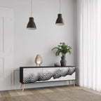 MONOKROM MIRAGE 3-dörrars TV-bänk i svart finish