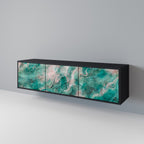 ABSTRACT ALCHEMY 3-Door TV Stand in Black Finish