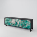 ABSTRACT ALCHEMY 3-Door TV Stand in Black Finish