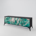 ABSTRACT ALCHEMY 3-Door TV Stand in Black Finish