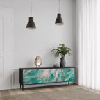 ABSTRACT ALCHEMY 3-Door TV Stand in Black Finish