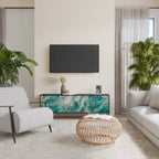 ABSTRACT ALCHEMY 3-Door TV Stand in Black Finish