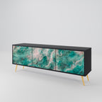 ABSTRACT ALCHEMY 3-Door TV Stand in Black Finish