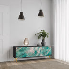 ABSTRACT ALCHEMY 3-Door TV Stand in Black Finish