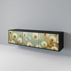 DREAMY MEADOW 3-Door TV Stand in Black Finish