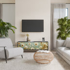 DREAMY MEADOW 3-Door TV Stand in Black Finish