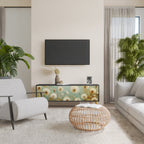 DREAMY MEADOW 3-Door TV Stand in Black Finish