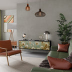 DREAMY MEADOW 3-Door TV Stand in Black Finish