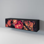 NEVERENDING BLOOM 3-Door TV Stand in Black Finish