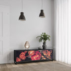 NEVERENDING BLOOM 3-Door TV Stand in Black Finish