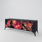NEVERENDING BLOOM 3-Door TV Stand in Black Finish