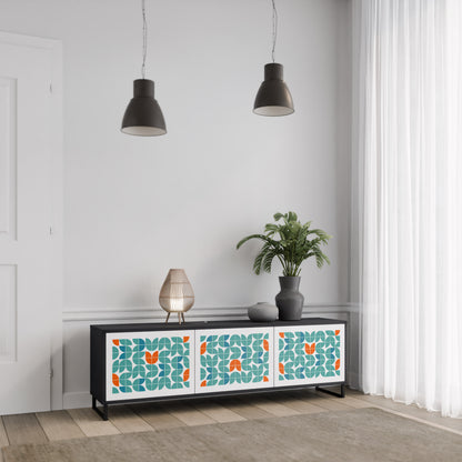 BE THE CHANGE 3-Door TV Stand in Black Finish