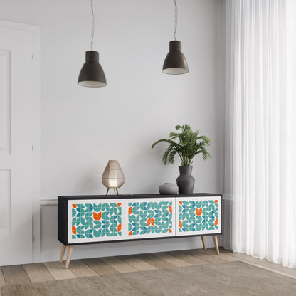 BE THE CHANGE 3-Door TV Stand in Black Finish