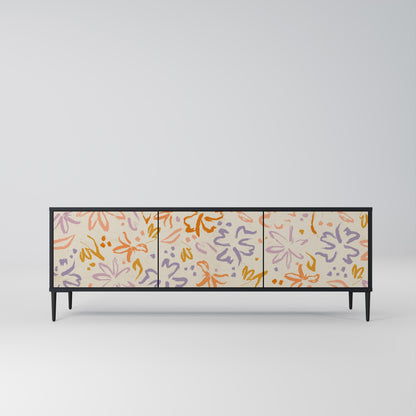 SPRING WHIMSY 3-dörrars TV-bänk i svart finish