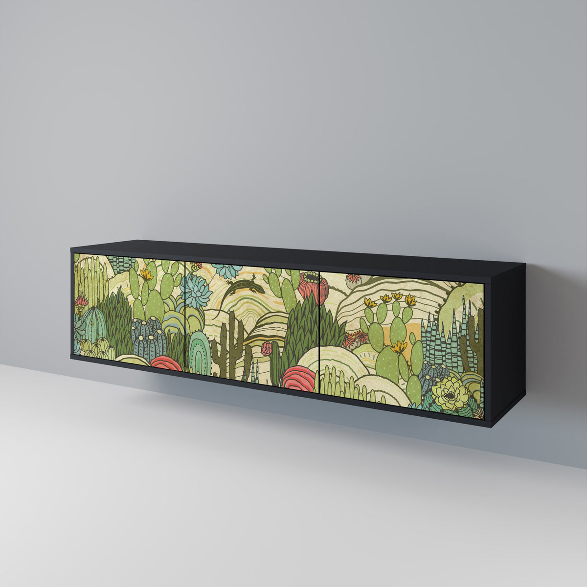 SUCCULENTS KALEIDOSCOPE TV-bänk med 3 dörrar