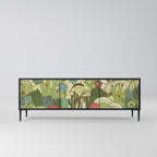 SUCCULENTS KALEIDOSCOPE 3-Door TV Stand in Black Finish