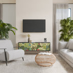 SUCCULENTS KALEIDOSCOPE 3-Door TV Stand in Black Finish