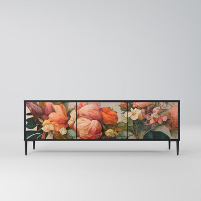 STYLISH BEAUTY 3-dörrars TV-bänk i svart finish