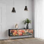 STYLISH BEAUTY 3-Door TV Stand in Black Finish