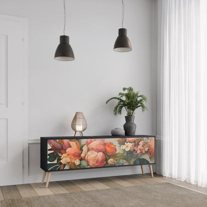 STYLISH BEAUTY 3-dörrars TV-bänk i svart finish