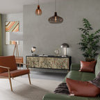 HERBAL GRACE 3-Door TV Stand in Black Finish