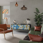 DAISY LUXE 3-Door TV Stand in Black Finish