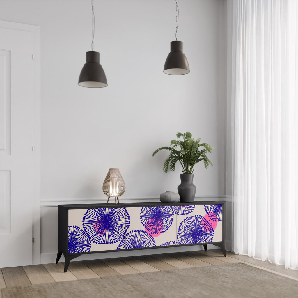 MAGIC NATURE 3-dörrars TV-bänk i svart finish