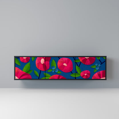 SPRING THOUGHTS 3-Door TV Stand in Black Finish