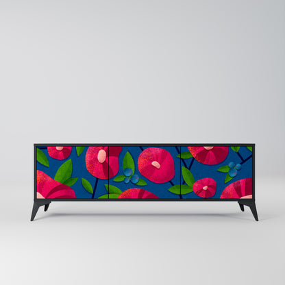 SPRING THOUGHTS 3-Door TV Stand in Black Finish