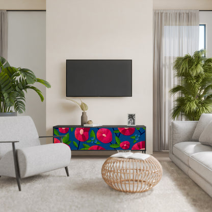 SPRING THOUGHTS 3-Door TV Stand in Black Finish