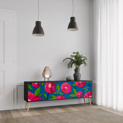 SPRING THOUGHTS 3-Door TV Stand in Black Finish