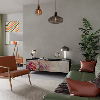 PEONY WHISPER TV-bänk med 3 dörrar i svart finish