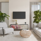 PEONY WHISPER 3-Door TV Stand in Black Finish