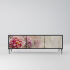 PEONY WHISPER 3-Door TV Stand in Black Finish