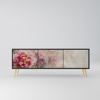 PEONY WHISPER TV-bänk med 3 dörrar i svart finish