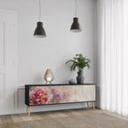 PEONY WHISPER 3-Door TV Stand in Black Finish