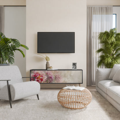 PEONY WHISPER TV-bänk med 3 dörrar i svart finish