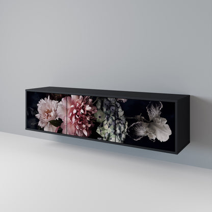 PURE BLOSSOM 3-dörrars TV-bänk i svart finish