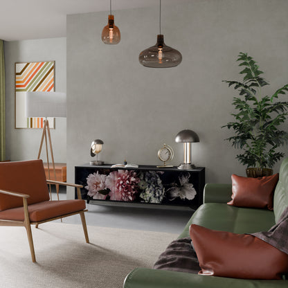 PURE BLOSSOM 3-dörrars TV-bänk i svart finish