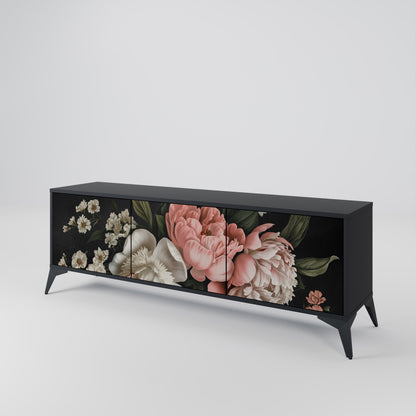 LUSH ELEGANCE 3-dörrars TV-bänk i svart finish