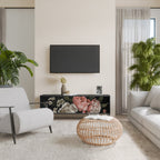 LUSH ELEGANCE 3-Door TV Stand in Black Finish