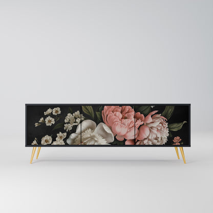 LUSH ELEGANCE 3-dörrars TV-bänk i svart finish