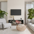 LUSH ELEGANCE 3-Door TV Stand in Black Finish