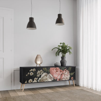 LUSH ELEGANCE 3-dörrars TV-bänk i svart finish