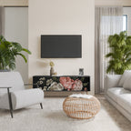 LUSH ELEGANCE 3-Door TV Stand in Black Finish