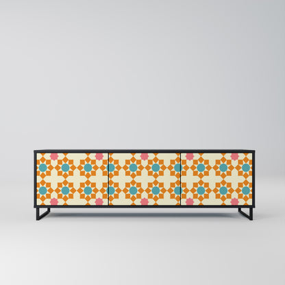 FLORAL DECOR 3-dörrars TV-bänk i svart finish