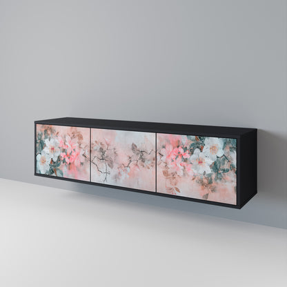 CHERRY BLOSSOM 3-dörrars TV-bänk i svart finish