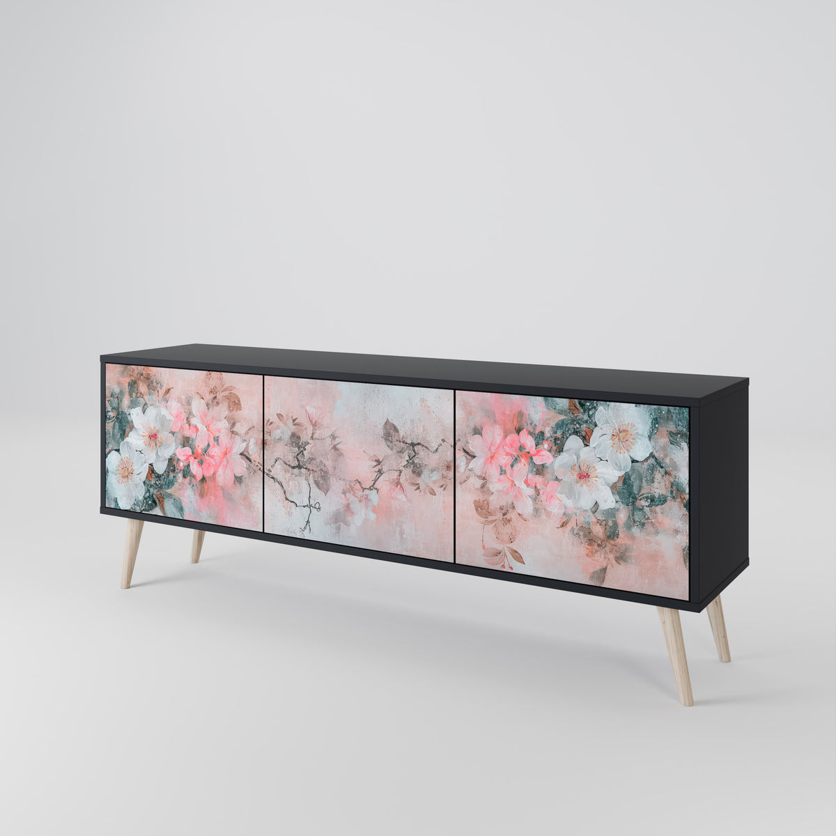CHERRY BLOSSOM TV-bänk med 3 dörrar